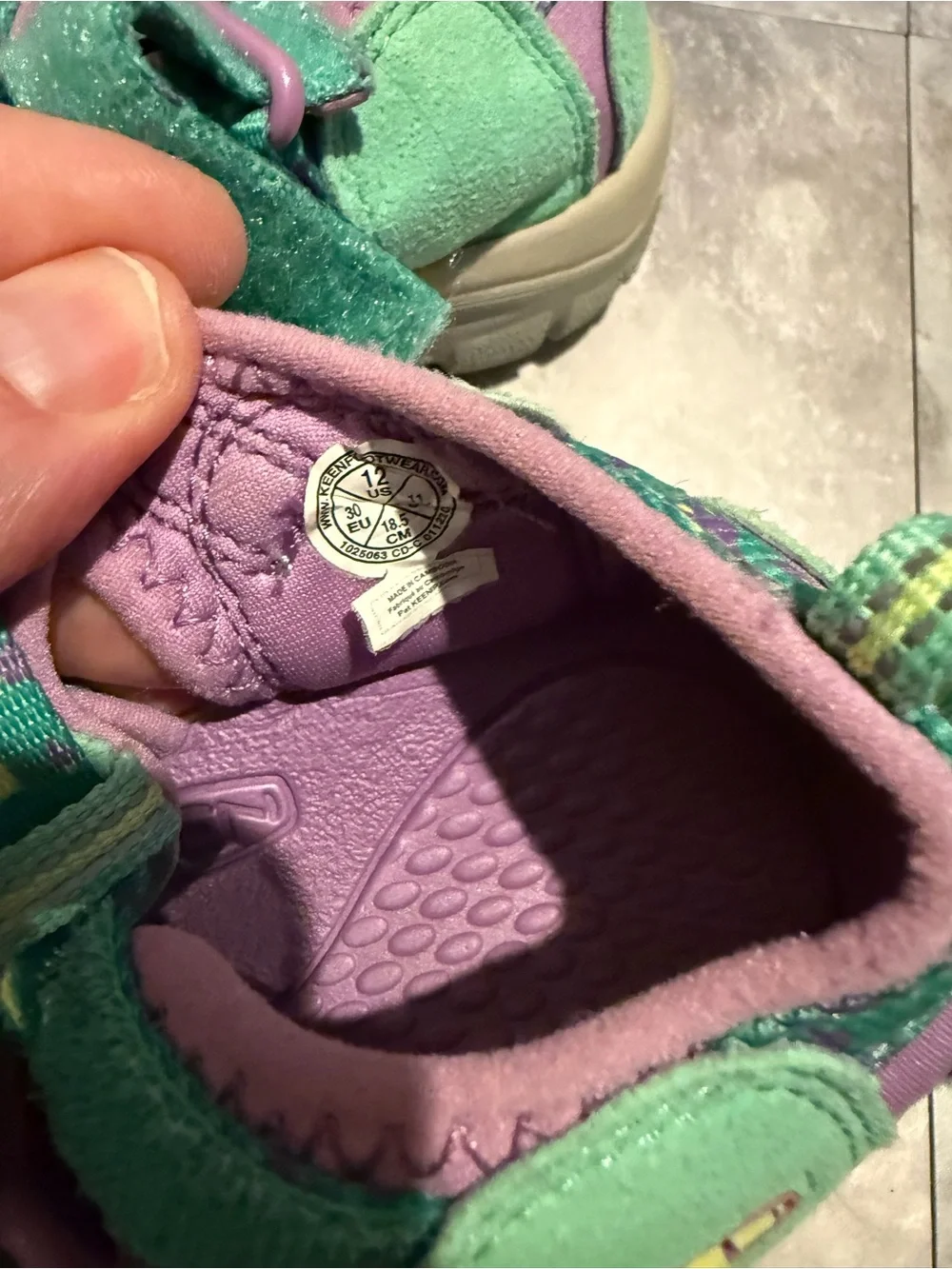Keen Kids Closed-Toe Sandals in Mint Green & Lavender